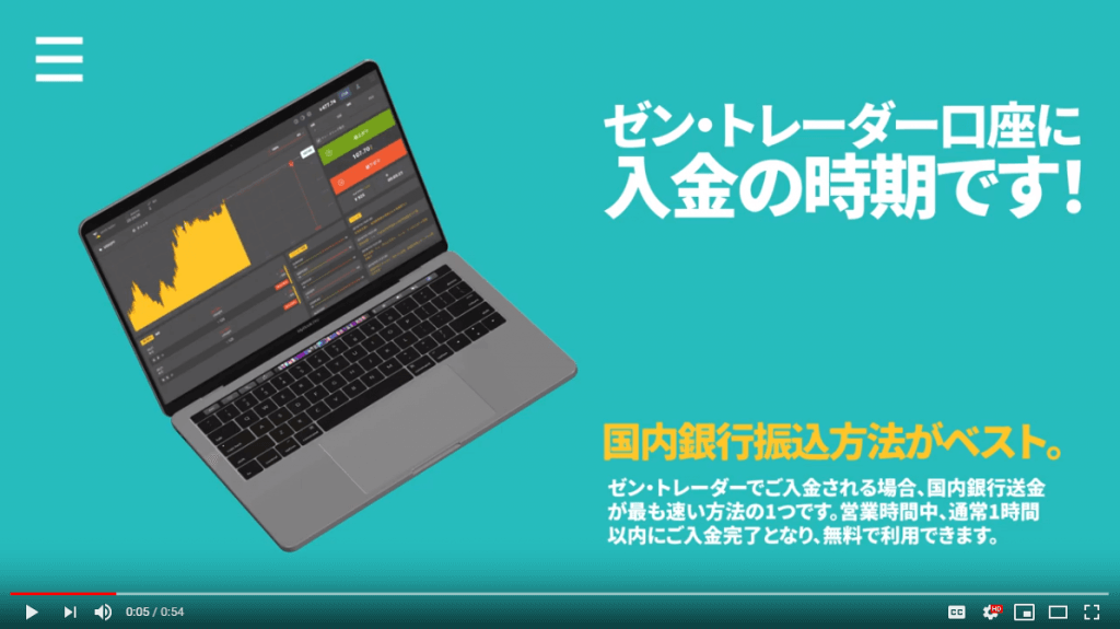 ビデオチュートリアル: ゼン・トレーダー国内銀行送金方法